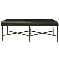 Bagues Style Iron Faux Bamboo Bench