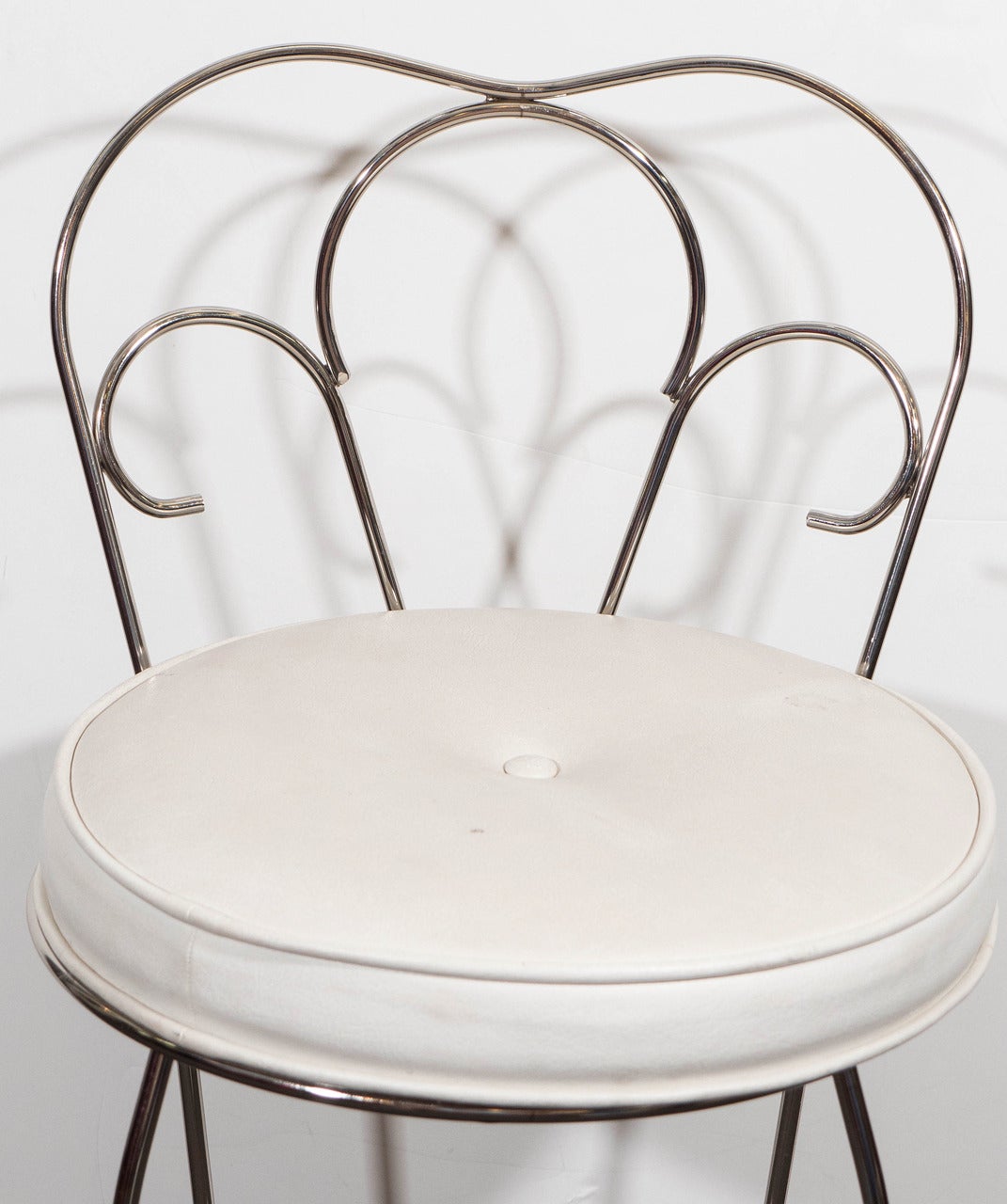 Pair of Vanity Stools with White Seats by George Koch Sons, Inc. In Good Condition In New York, NY