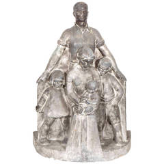 Midcentury WPA Sculpture of a Family 6