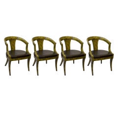 Set of Four Mid Century Kittinger Oil Drop Lacquered Chairs
