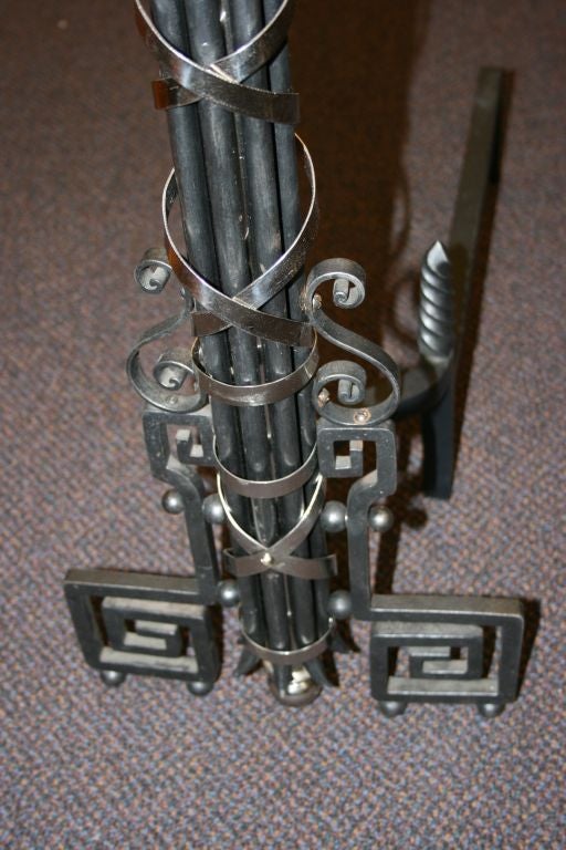 Pair of French Bronze Andirons