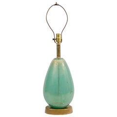 A Midcentury Green Murano Glass Lamp by Flavio Poli for Seguso