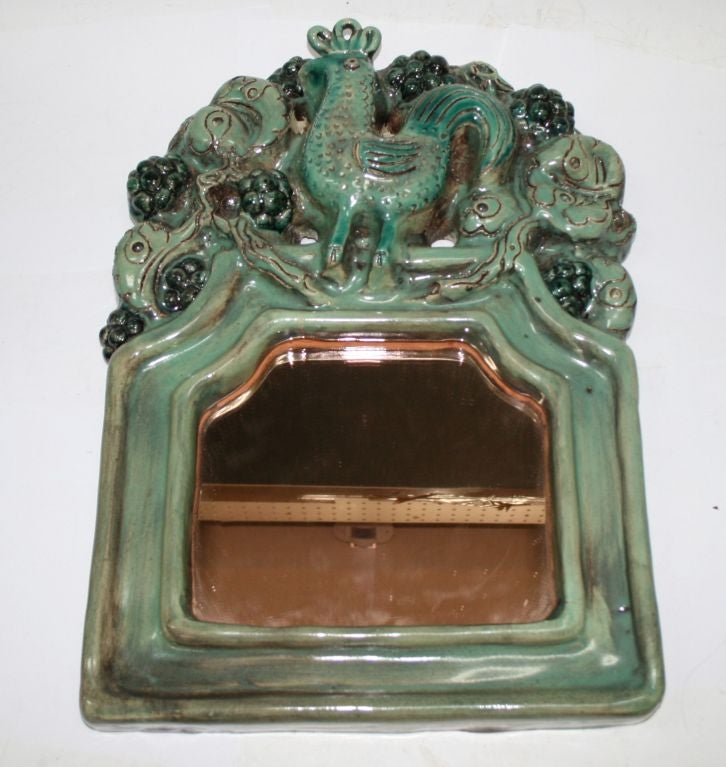 Decorative Ceramic Mirror by Georges Jouve 1