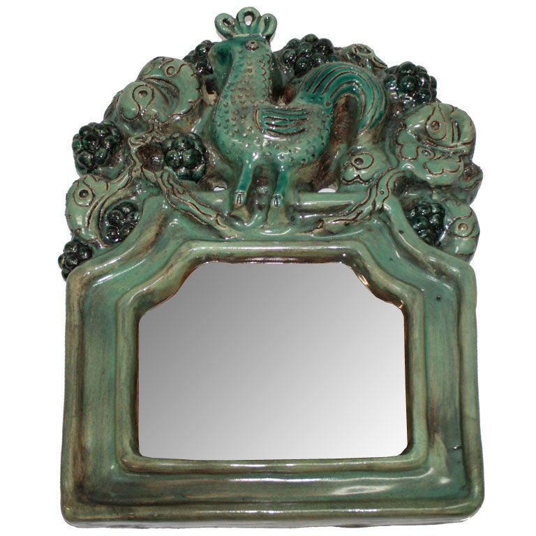 20th Century Decorative Ceramic Mirror by Georges Jouve
