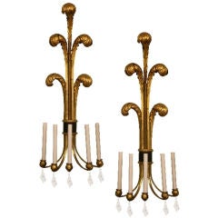 Pair of Empire Style Gilt Sconces