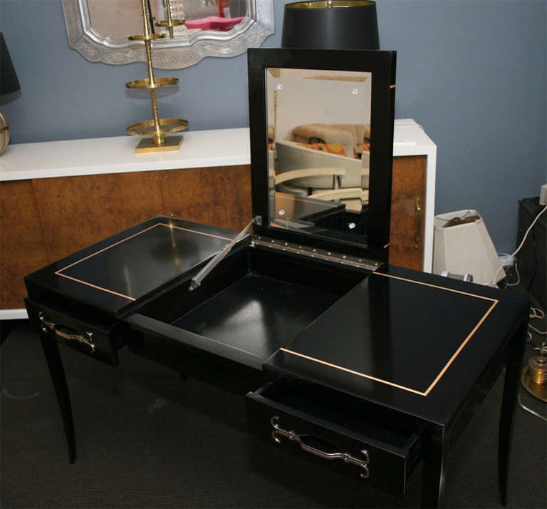 Mid Century Mahogany Vanity Table by Tommi Parzinger