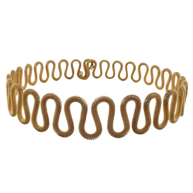 Jona Gold Twisted Wire Choker Necklace at 1stdibs