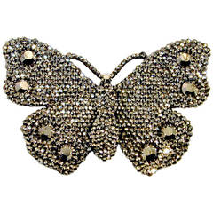 Antique Cut Steel Butterfly Brooch
