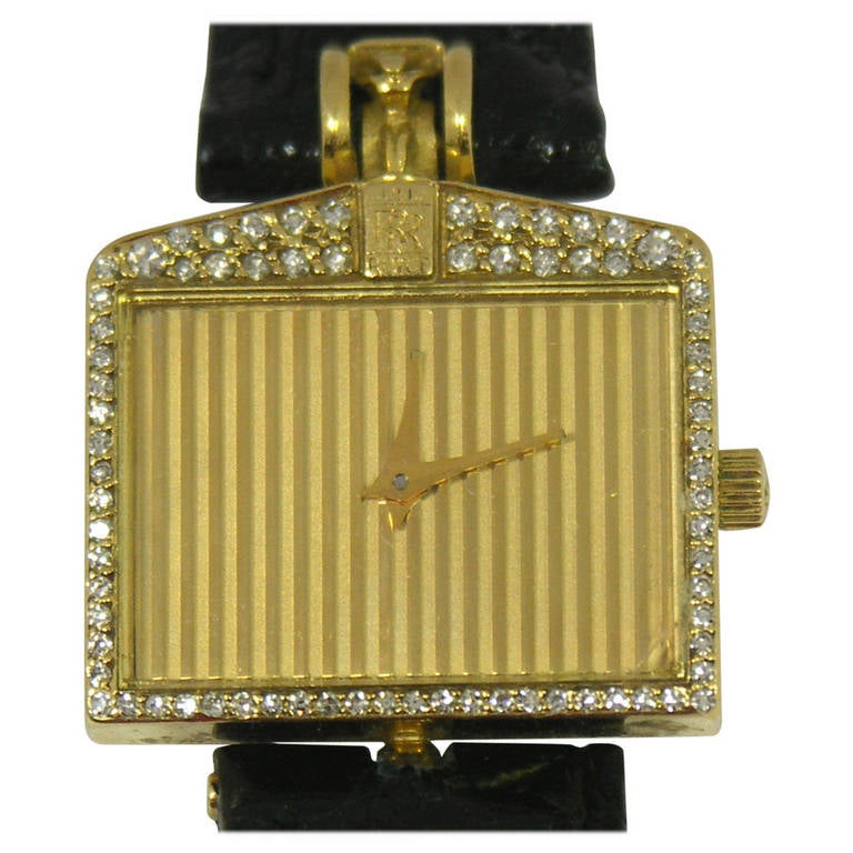 Corum Lady's Yellow Gold and Diamond Rolls Royce Wristwatch