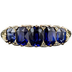 Victorian Cushion-Cut Five-Stone Sapphire Ring