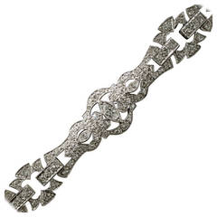 Art Deco Diamond Platinum Bracelet signed C.D. Gunnell