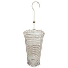 French Umbrella Stand in White Enamel by Mathieu Matégot 11