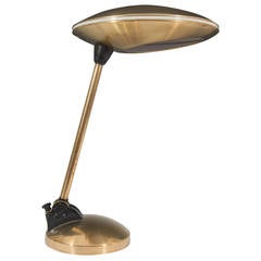 Italian Midcentury Modernistic Brass Table Lamp Attributed to Fontana Arte