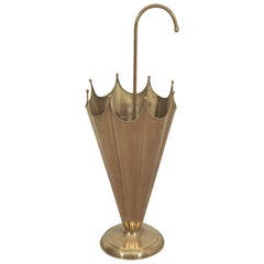 Vintage Italian Midcentury Brass Umbrella Stand