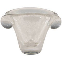 Rare Daum Glass Vase with Controlled Bubbles 1
