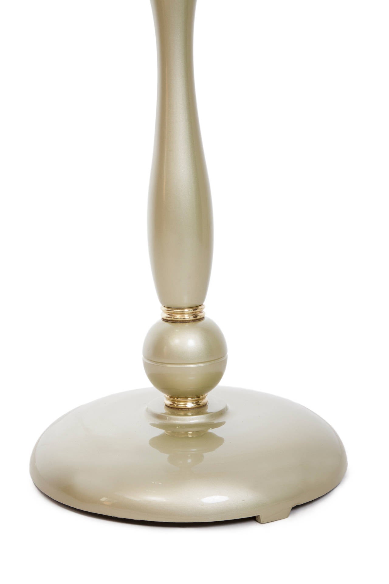 Mid-Century Modern A Midcentury Torchiere Floor Lamp in Soft Gold with Brass Detail