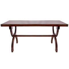 Brazilian Console Table in Solid Jacaranda on Curule Base 8