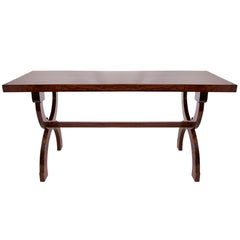 Brazilian Console Table in Solid Jacaranda on Curule Base