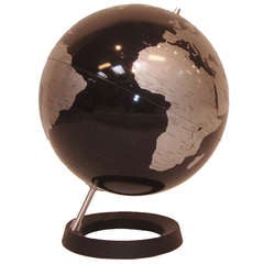 A Mid Century Black and Silver Globe
