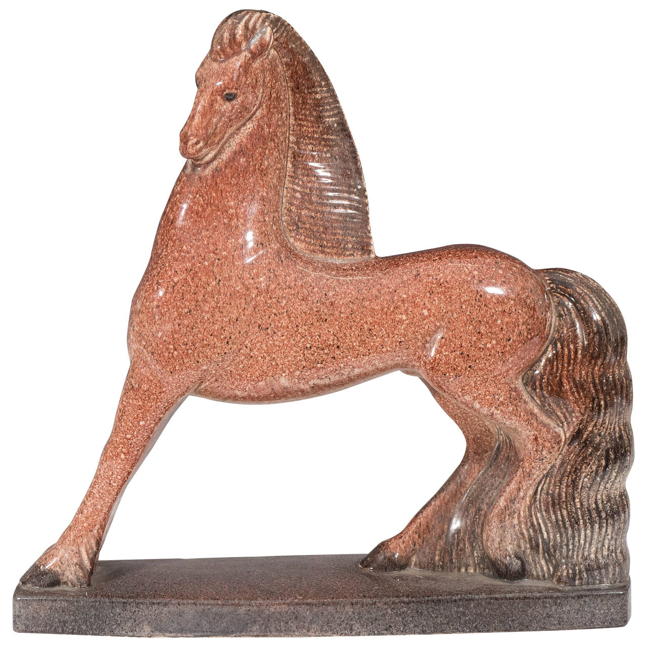 Etling Paris Art Deco Ceramic Horse by Alexandre Kelety and Marcel