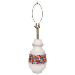 Italian White Crackle Glaze Ceramic Lamp for Raymor 6