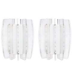 Pair of Dominici Modernistic Sconces in Acrylic