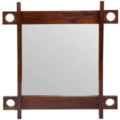 A Sergio Rodrigues 'Cuiaba' Wall Mirror with Jacaranda Wood Frame 3