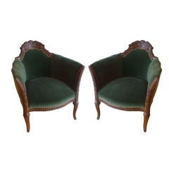 Art Deco Carved Armchairs