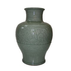 Monumental Japanese Celadon Vase 10