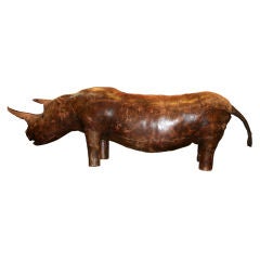 Vintage Extra Large Leather Rhinoceros Bench by Omersa & Co.
