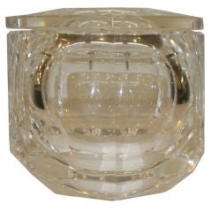Mid Century Clear Lucite Canister Attr. to Ogetti Miami
