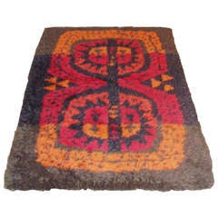 A Mid Century Shag Rug with Hourglass Pattern