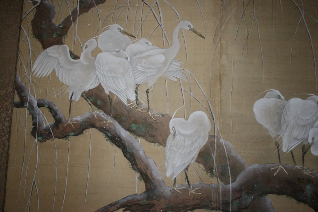 Japanese Two-Panel Screen For Sale 1