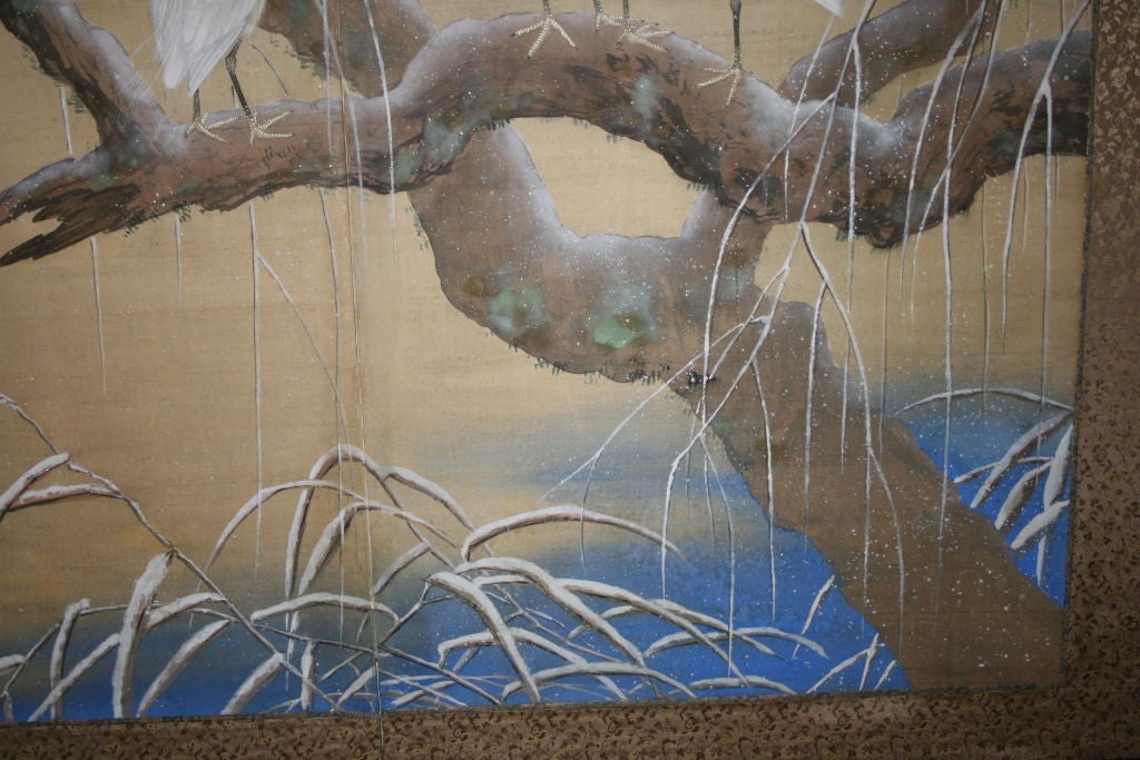 Japanese Two-Panel Screen For Sale 4