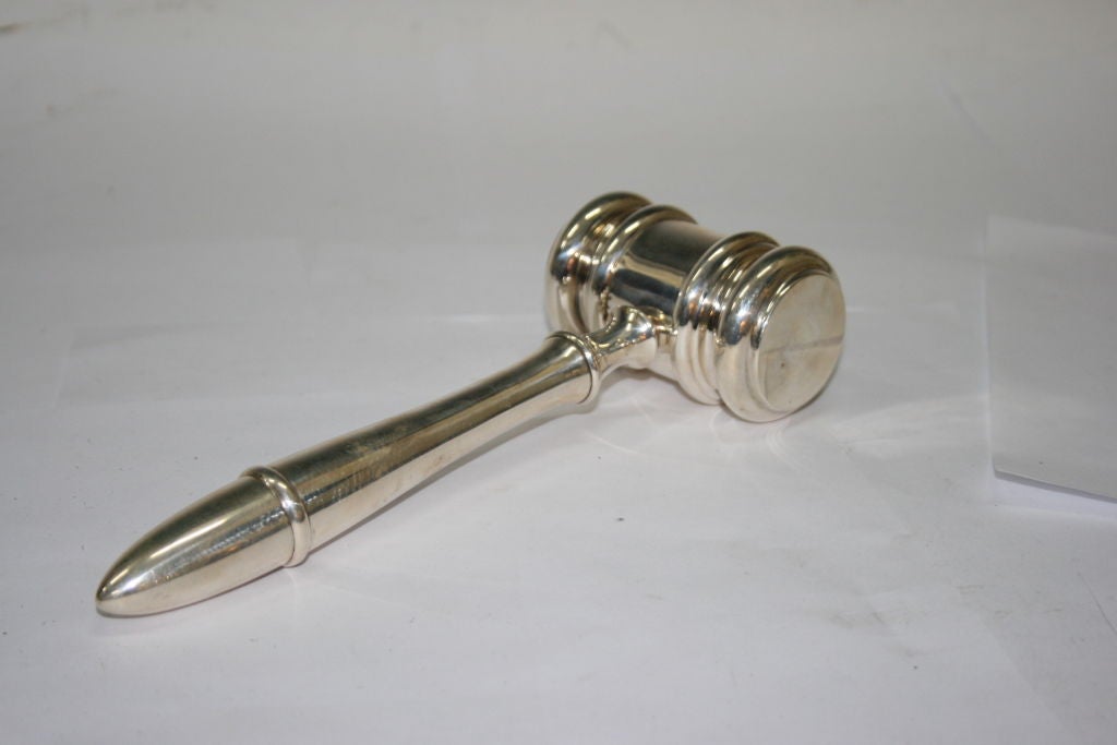 A sterling silver gavel by Tiffany & Co.