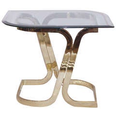 A Mid Century Side Table with "Marquise" Shaped Glass