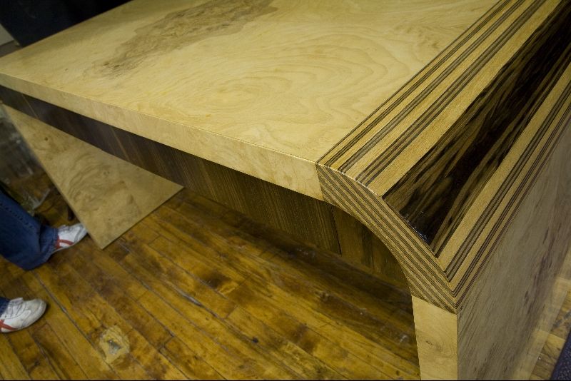 Mid Century Inlaid Exotic Woods Desk by Henredon