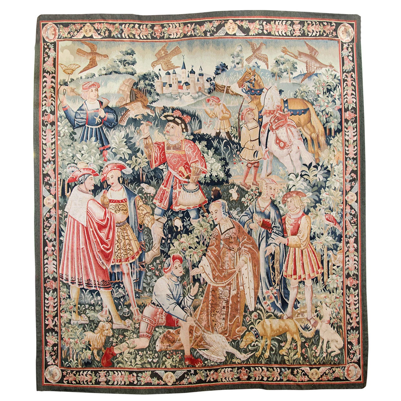 A Vintage Tapestry with Medieval Themes