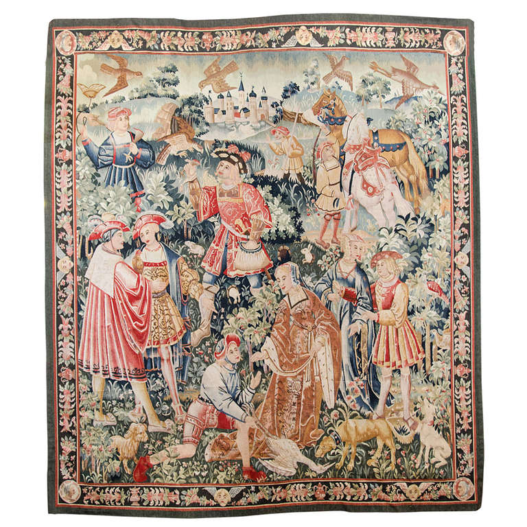 A Vintage Tapestry with Medieval Themes at 1stDibs