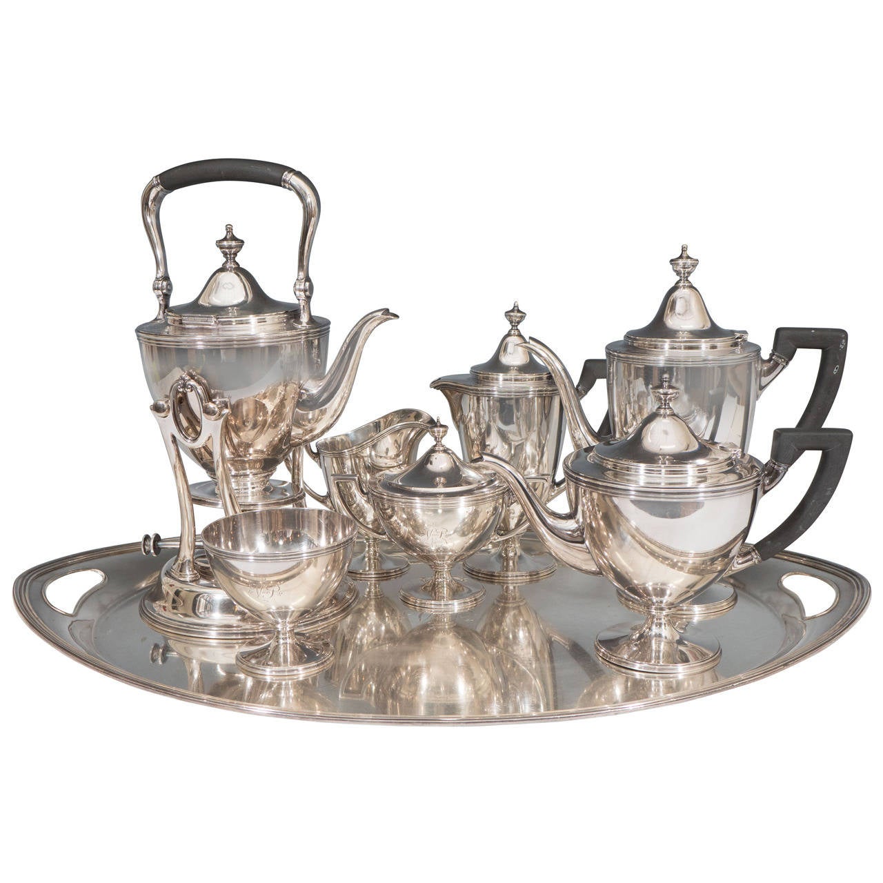 EightPiece Tiffany and Co. Makers Sterling Silver Complete Tea Set For Sale at 1stdibs