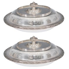Pair of Tiffany & Co. Makers Sterling Silver Covered Vegetable Dishes