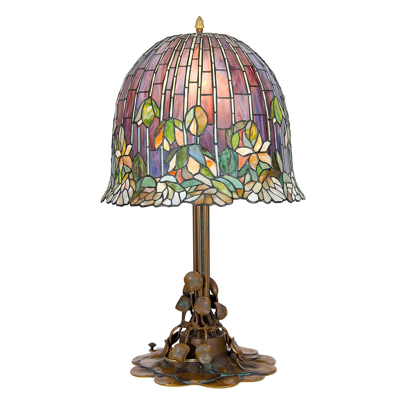 Contemporary Stained Glass Table Lamp Inspired by Tiffany
