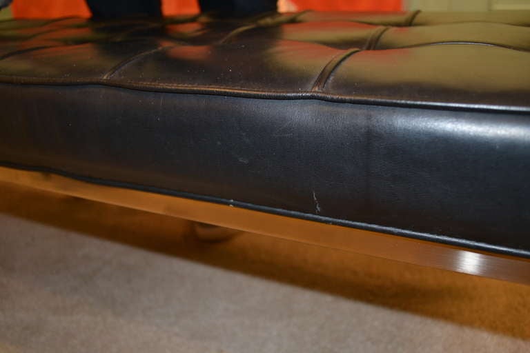 Mid Century Chrome and Leather Bench by Brueton 1