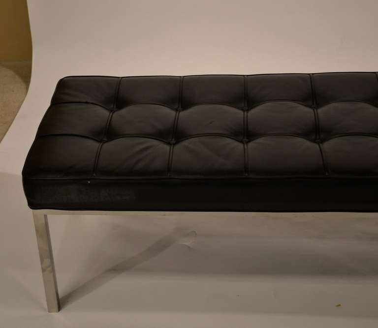 20th Century Mid Century Chrome and Leather Bench by Brueton