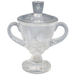 1930s Steuben Signed Glass Covered Candy Dish or Urn 2