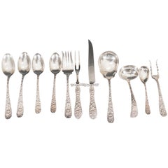 Stieff Co. Rose Pattern Dinner Service for 24 with 11 Service Pieces