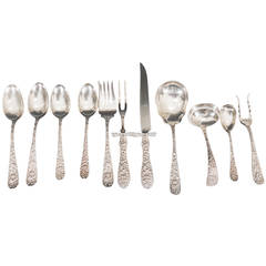 Stieff Co. Rose Pattern Dinner Service for 24 with 11 Service Pieces 12