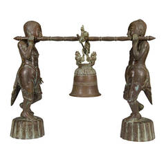 Antique Burmese Sculpture of Bell Ringers 11