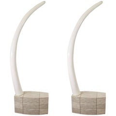Midcentury Monumental Pair of Faux Tusks Attributed to Pierre Cardin