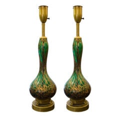 Pair of Mid-Century Italian Murano Lamps